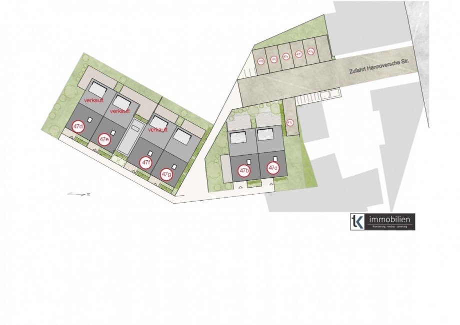 Lageplan neu Reihenendhaus Hannover
