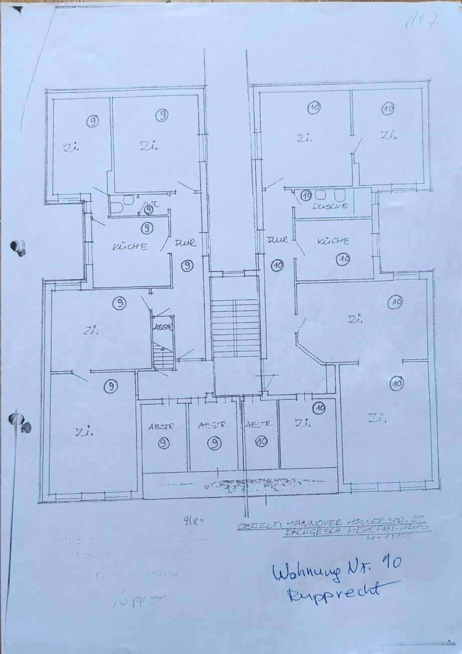 Grundriss Dachgeschosswohnung Hannover